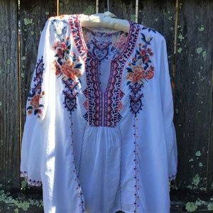 Johnny Was Alise Blouse, size L, EUC.